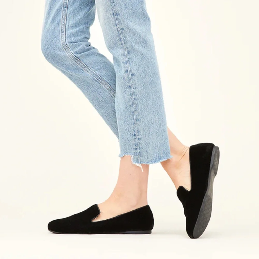 Birdies Black Slip-On Flats The Starling” Black Velvet Flats Womens - Picture 1 of 9